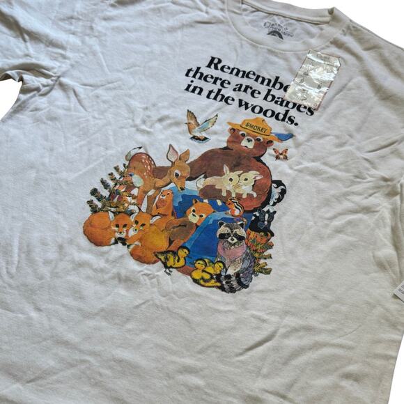 DESERT DREAMER Urban Outfitters Smokey the Bear Beige Recycled Graphic Tee XL - Picture 3 of 6